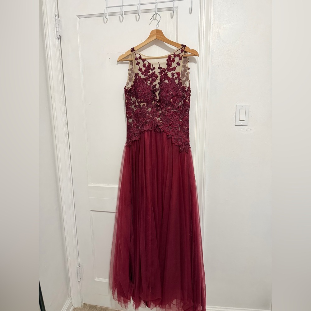 Camille La Vie Wine Red Prom Dress